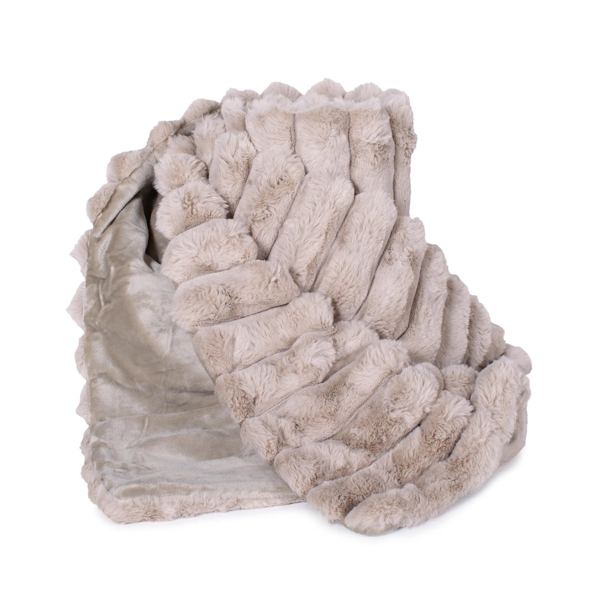 Lux Faux Fur Throw | Beige