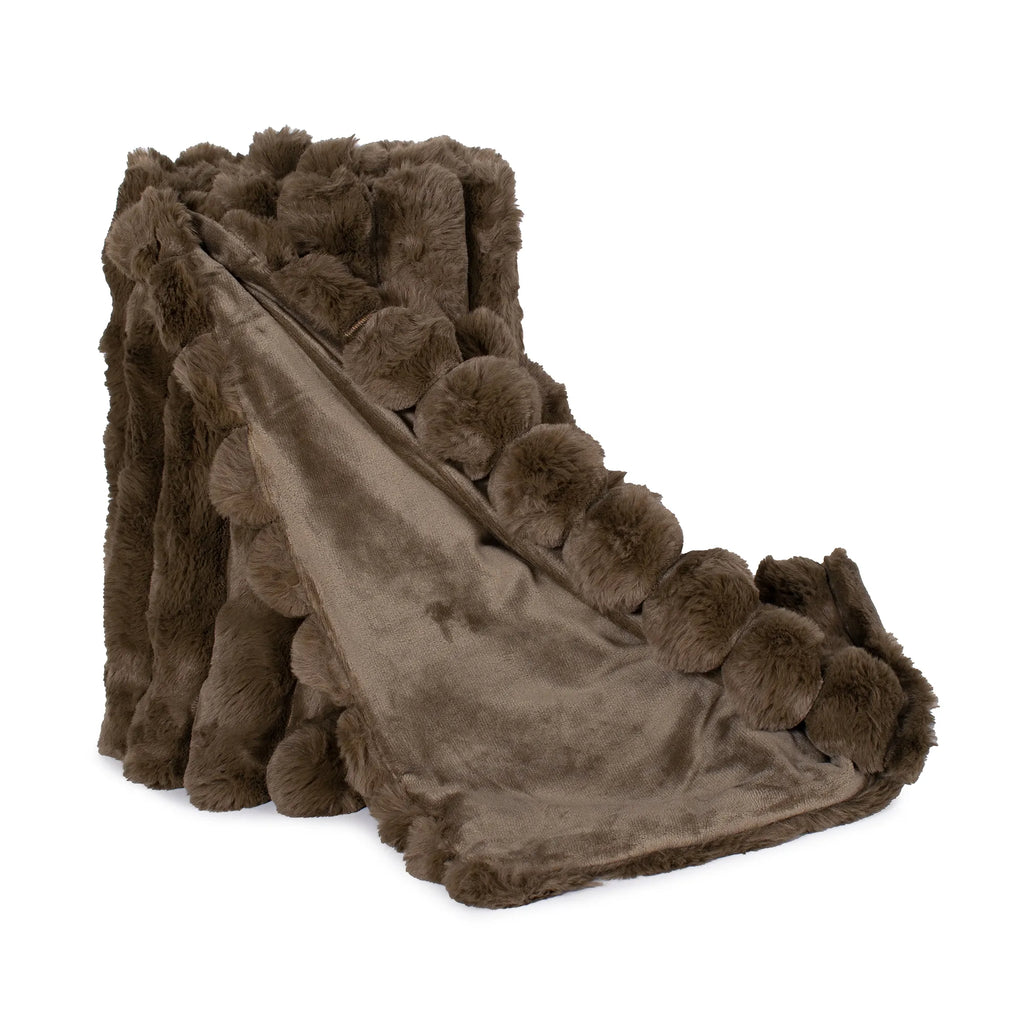 Lux Faux Fur Throw | Dark Brown