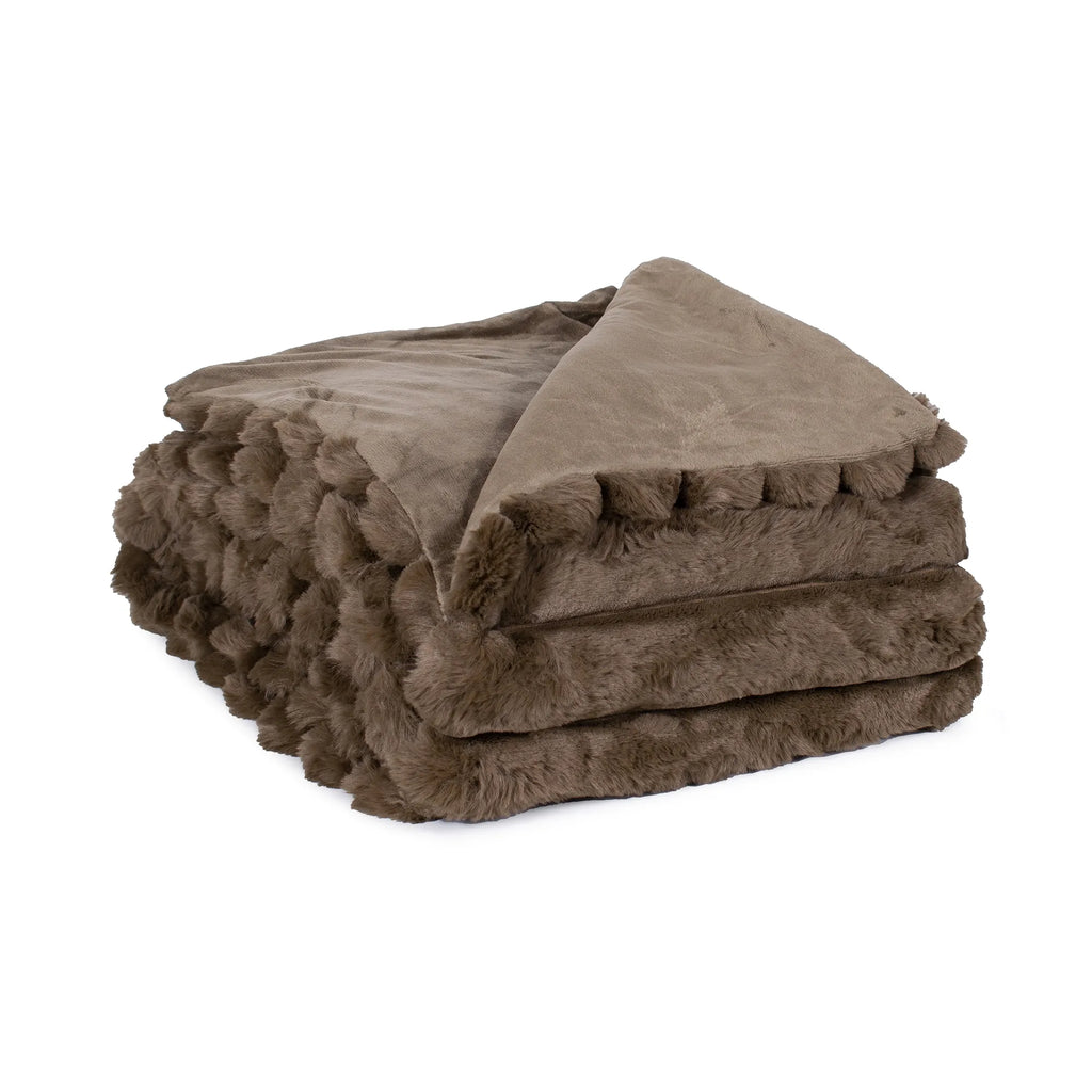 Lux Faux Fur Throw | Dark Brown